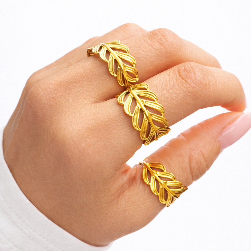 AURORA WAVE GOLD OPEN RING