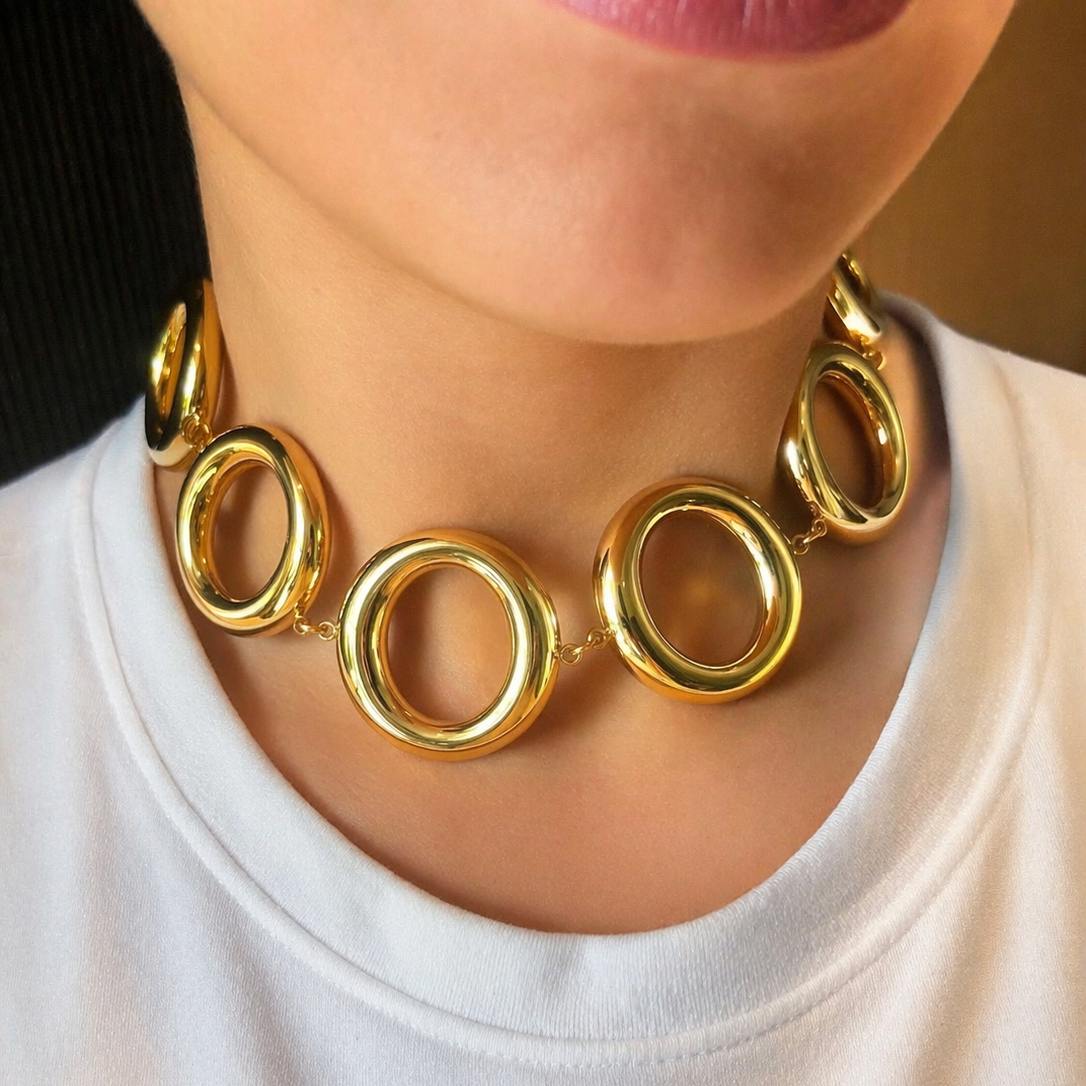 LUXE ORBIT STATEMENT NECKLACE/CHOKER