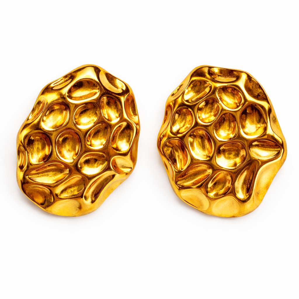 Molten Luxe Gold Statement Studs