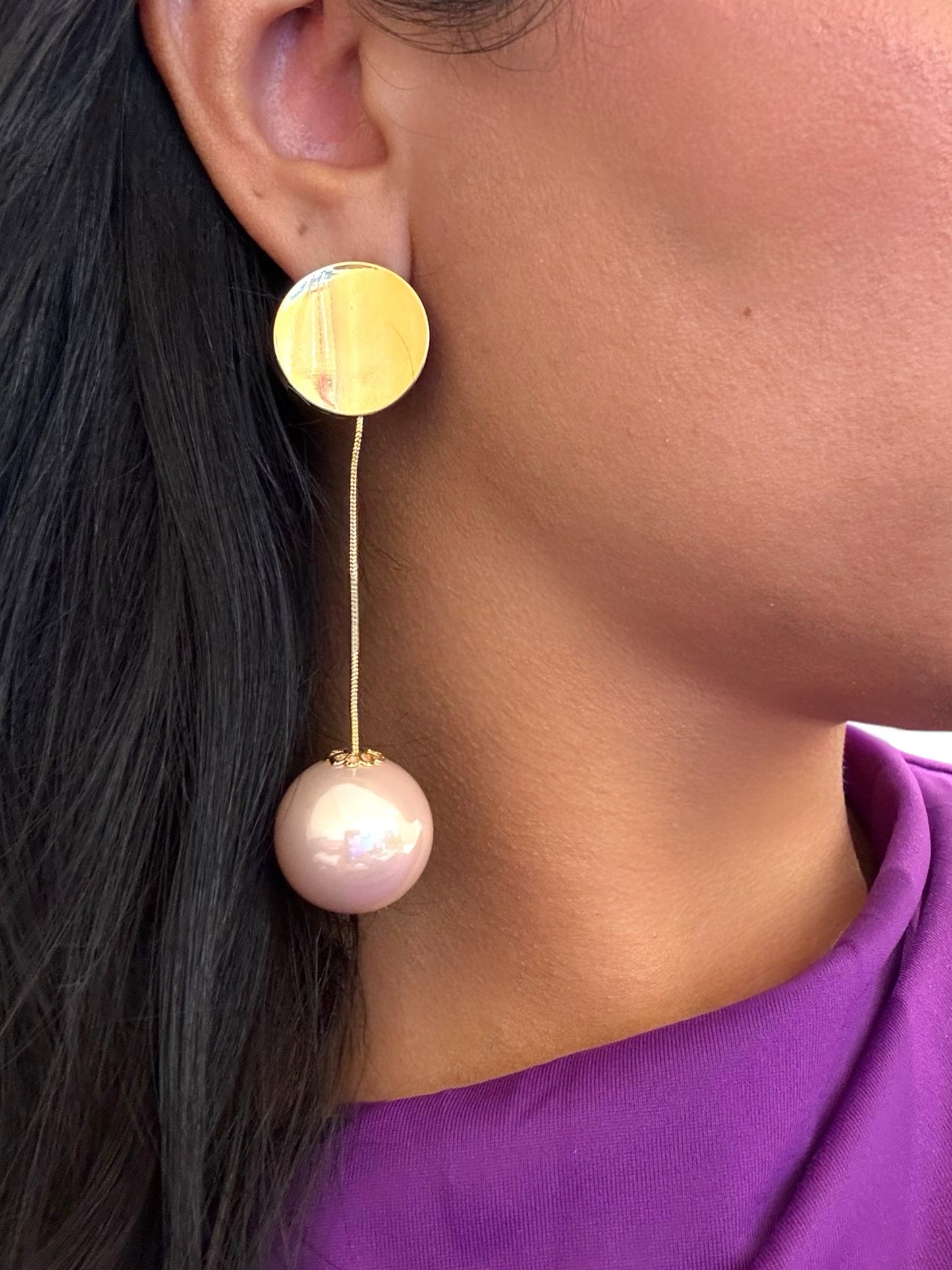 GOLDEN DROP PEARL EARRINGS