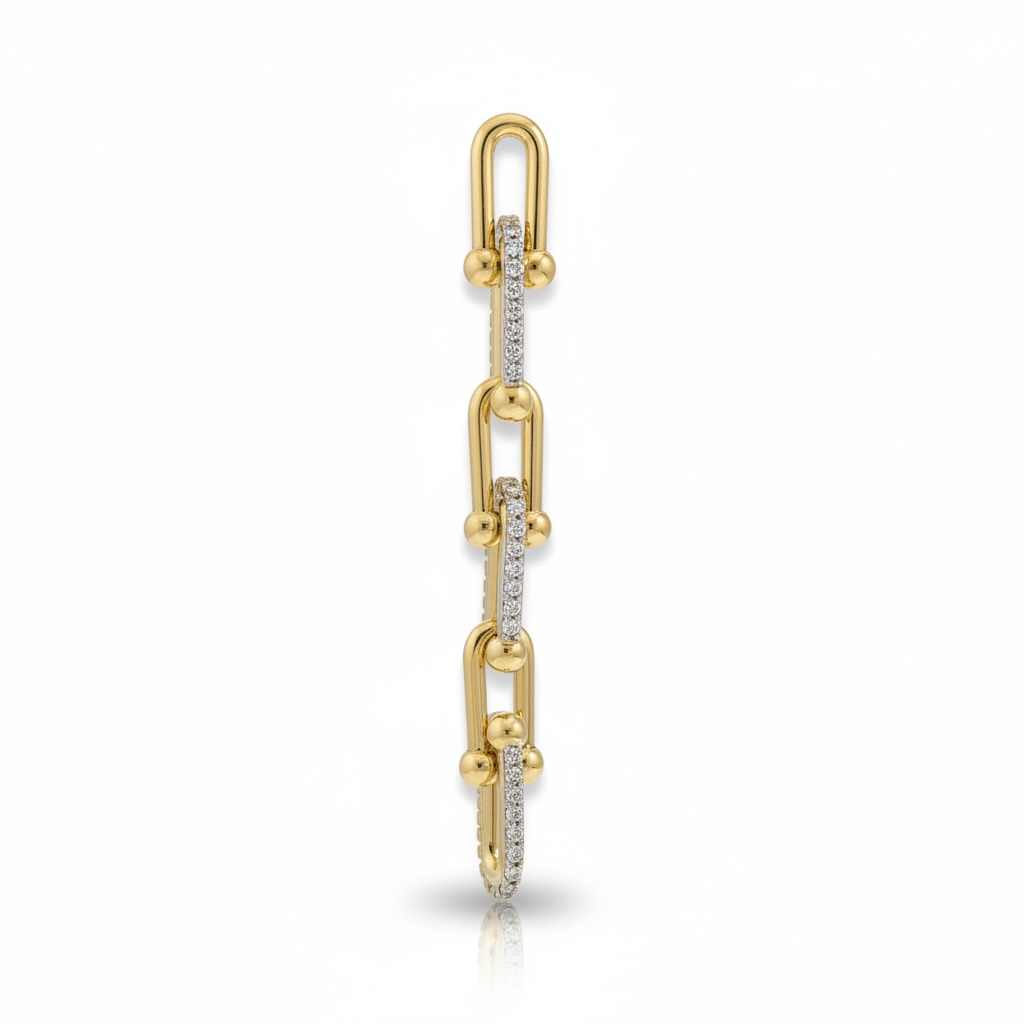 SANDRA GOLD LINK DROP EARRINGS