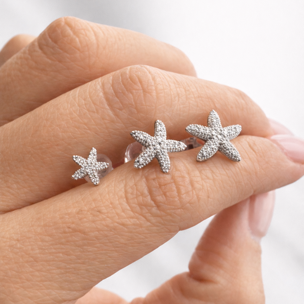 OCEAN STAR PAVE EARRINGS
