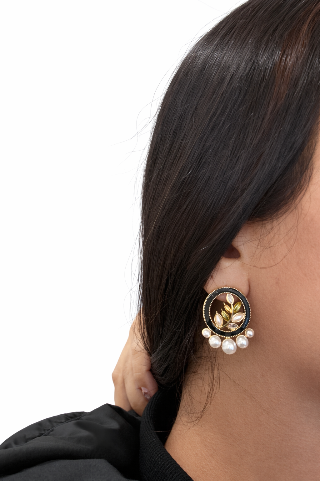 MIDNIGHT PEARL GARDEN EARRINGS