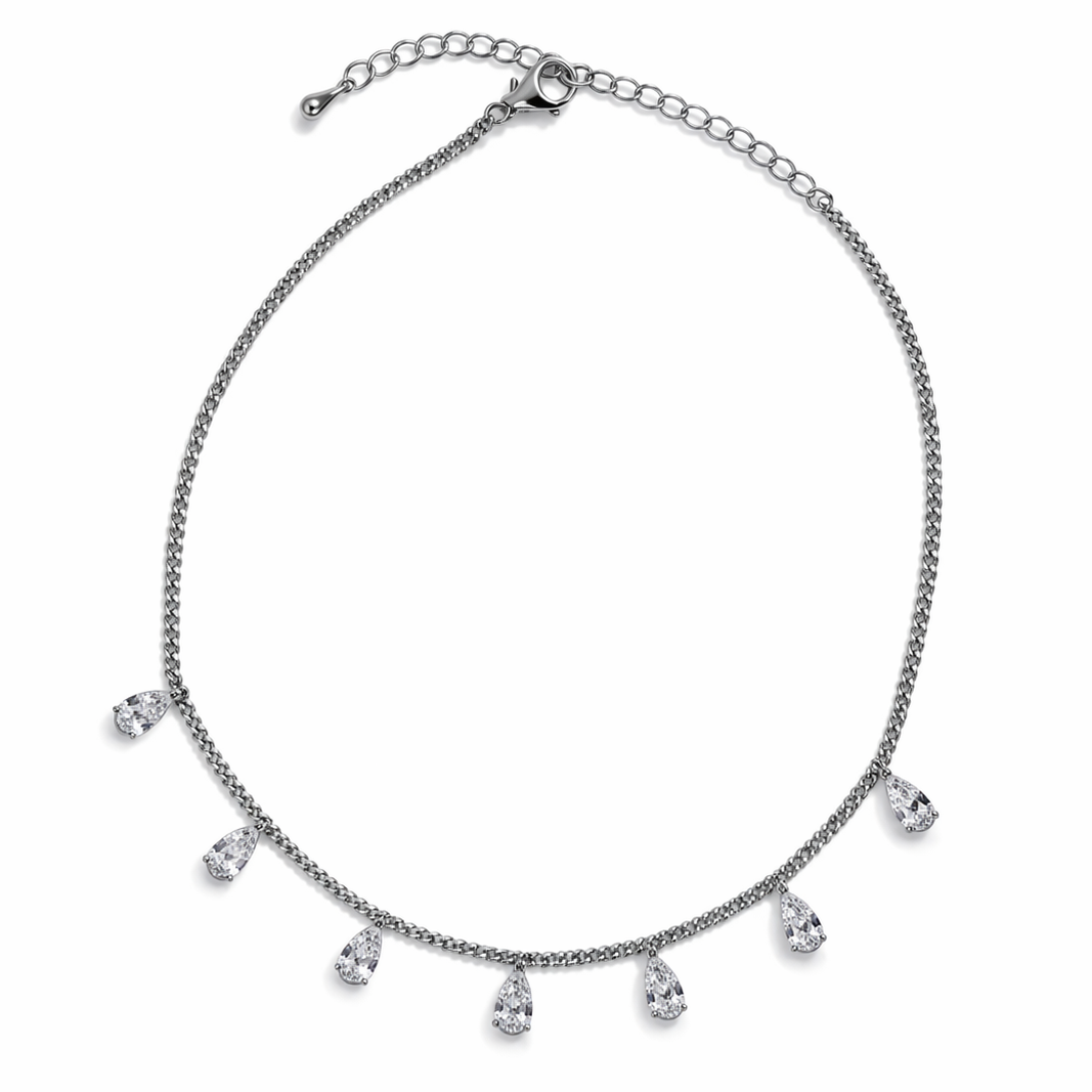 CRYSTAL DROP ANKLET GOLD/SILVER