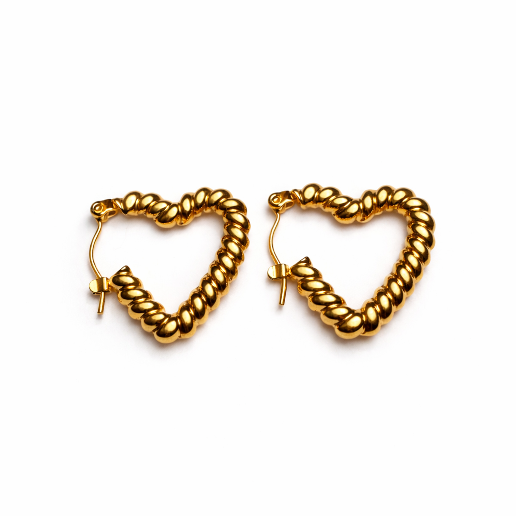 TWISTED GOLD MINI HOOP EARRINGS