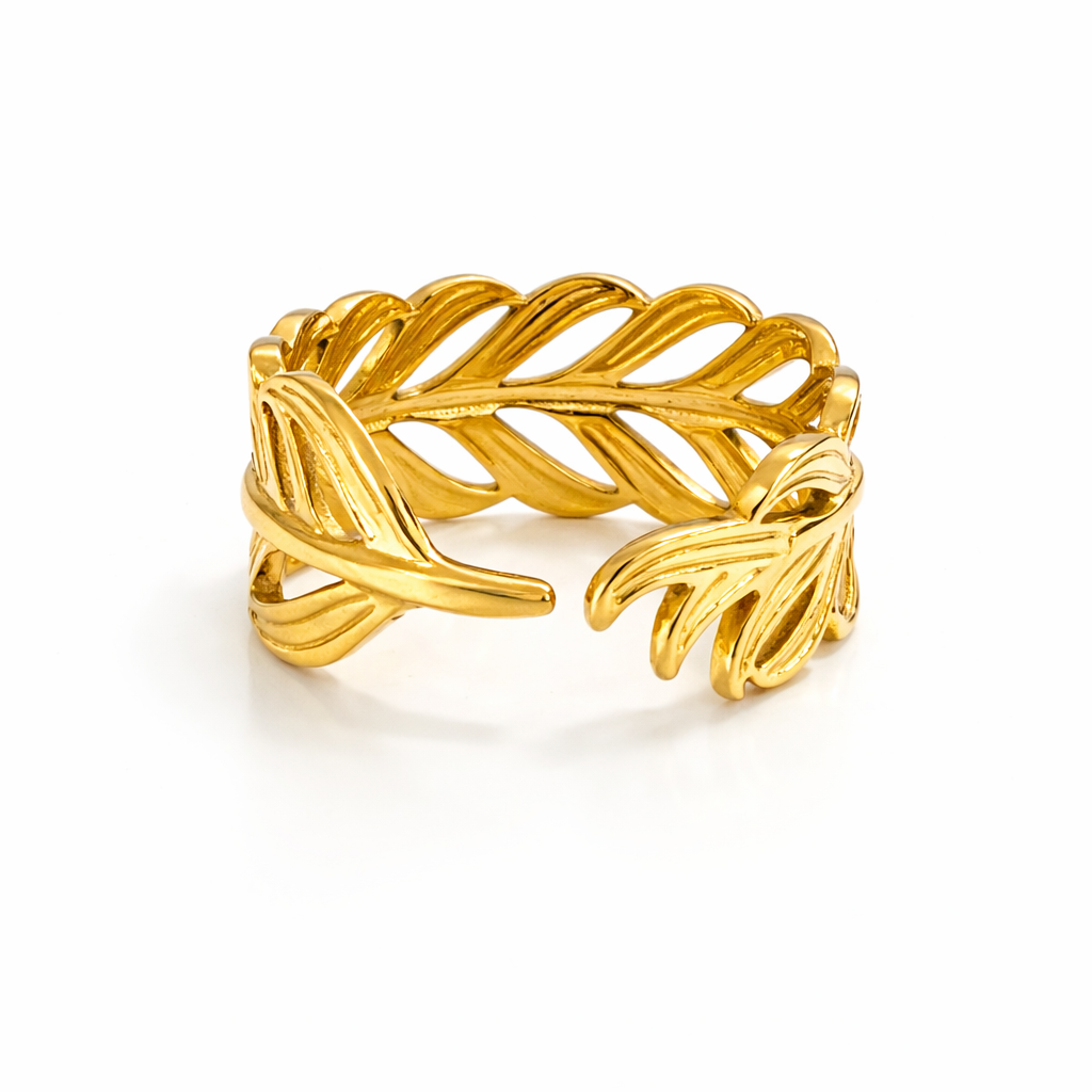 AURORA WAVE GOLD OPEN RING