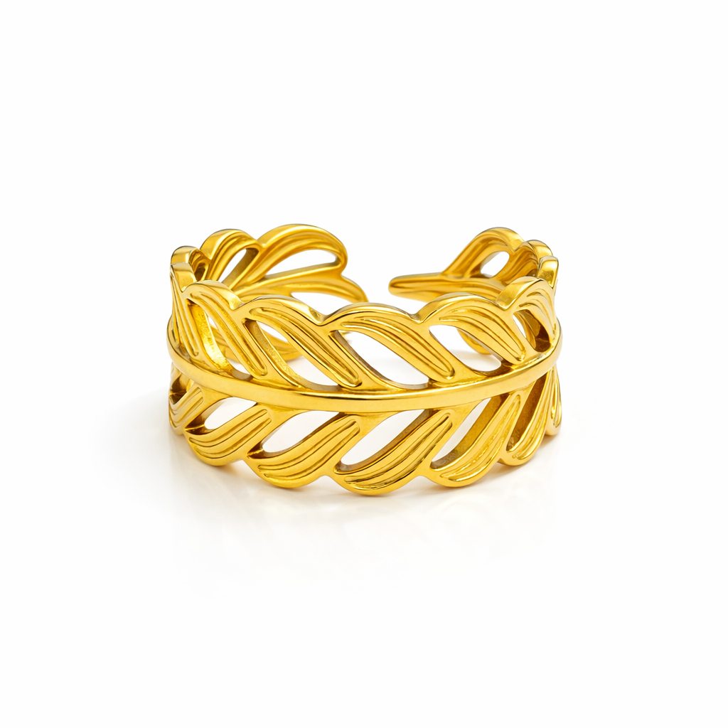AURORA WAVE GOLD OPEN RING