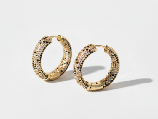 LILIAN SNAKE PRINT HOOPS