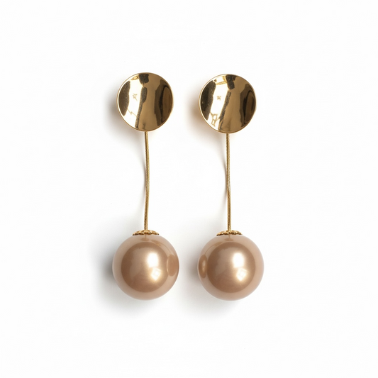 GOLDEN DROP PEARL EARRINGS