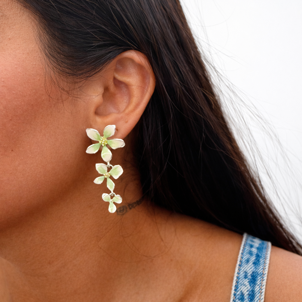 SAGE BLOSSOM DROP EARRINGS
