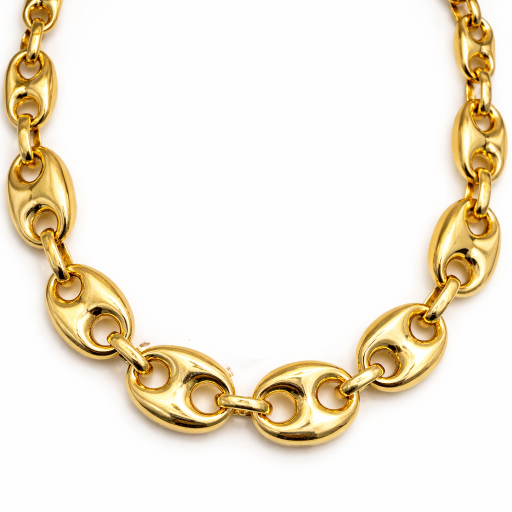 LUXE OVAL LINK GOLD NECKLACE/CHOKER