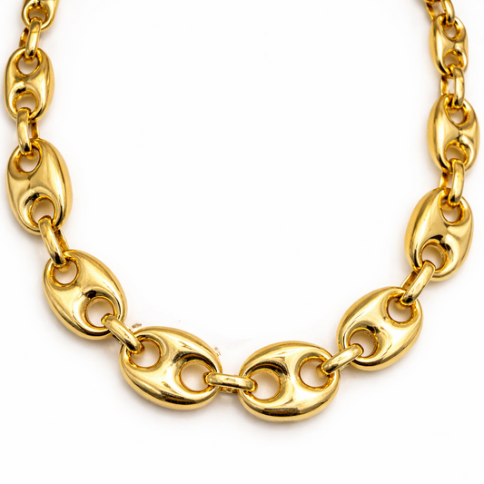 LUXE OVAL LINK GOLD NECKLACE/CHOKER