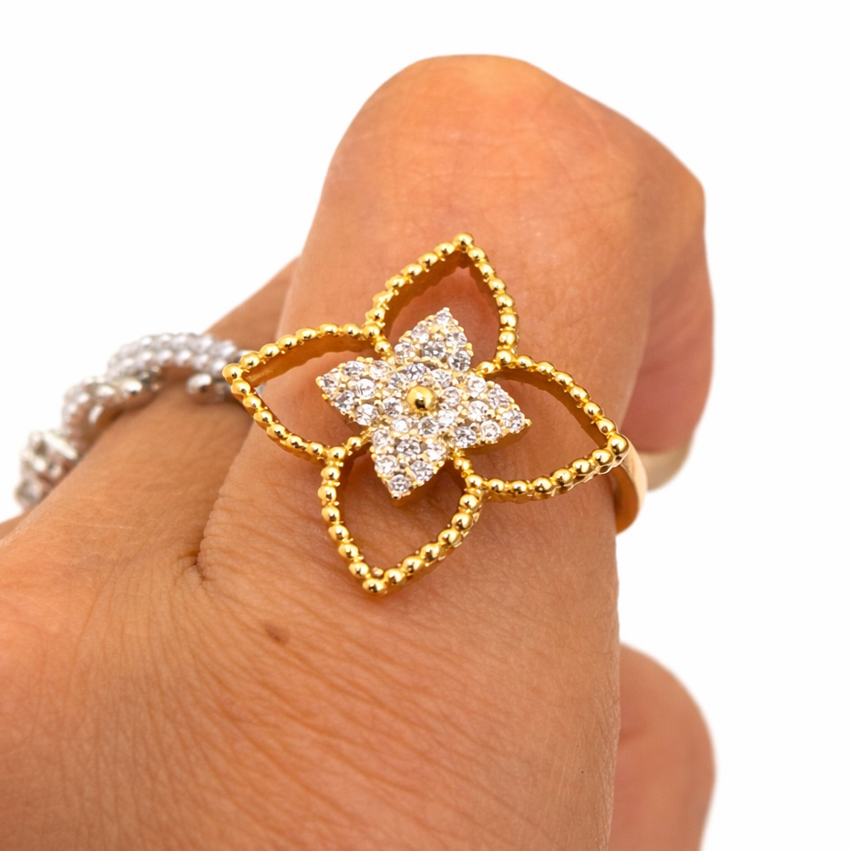 GOLDEN BLOOM CRYSTAL RING
