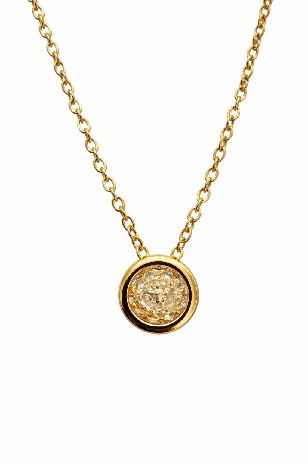 ADELA BEZEL GOLD PENDANT NECKLACE