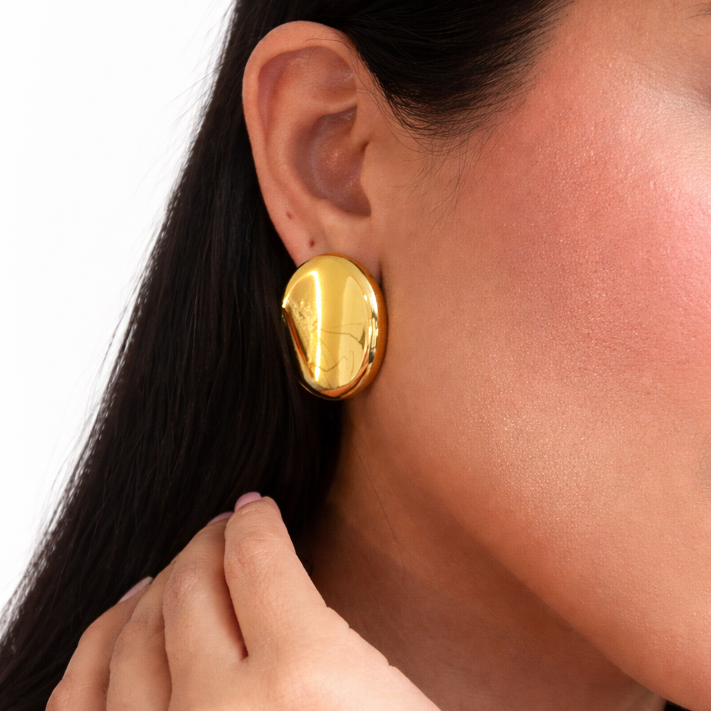 ROSA DOME GOLD EARRINGS