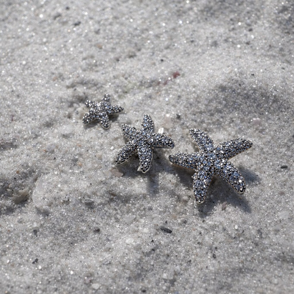 OCEAN STAR PAVE EARRINGS