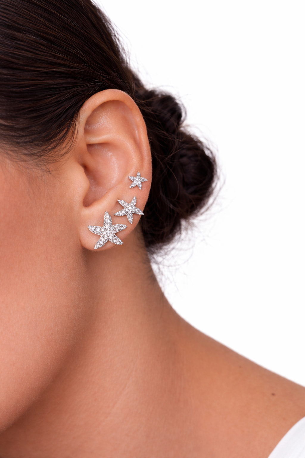OCEAN STAR PAVE EARRINGS