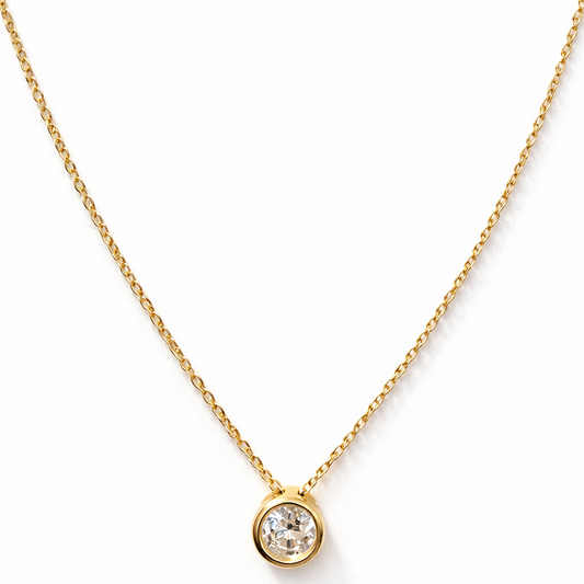 ADELA BEZEL GOLD PENDANT NECKLACE