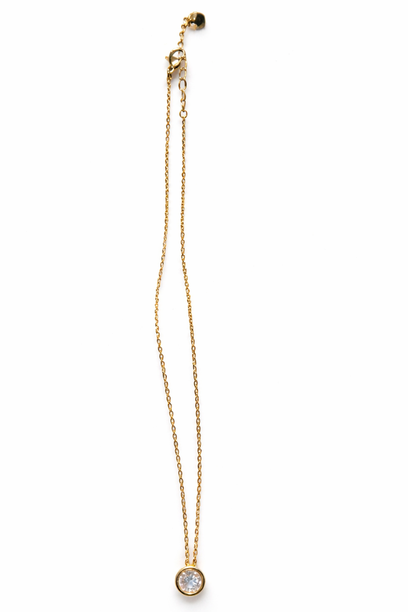 ADELA BEZEL GOLD PENDANT NECKLACE
