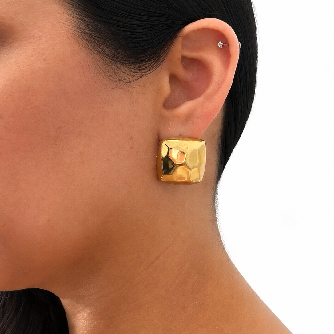 MOLTEN GOLD STATEMENT STUD EARRINGS