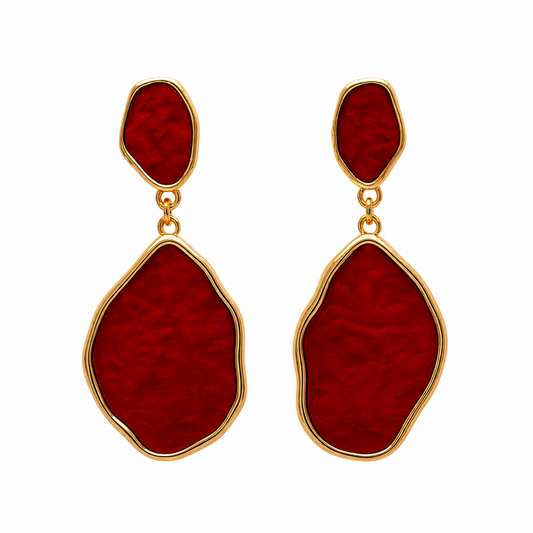 AURORA RED STATEMENT EARRINGS