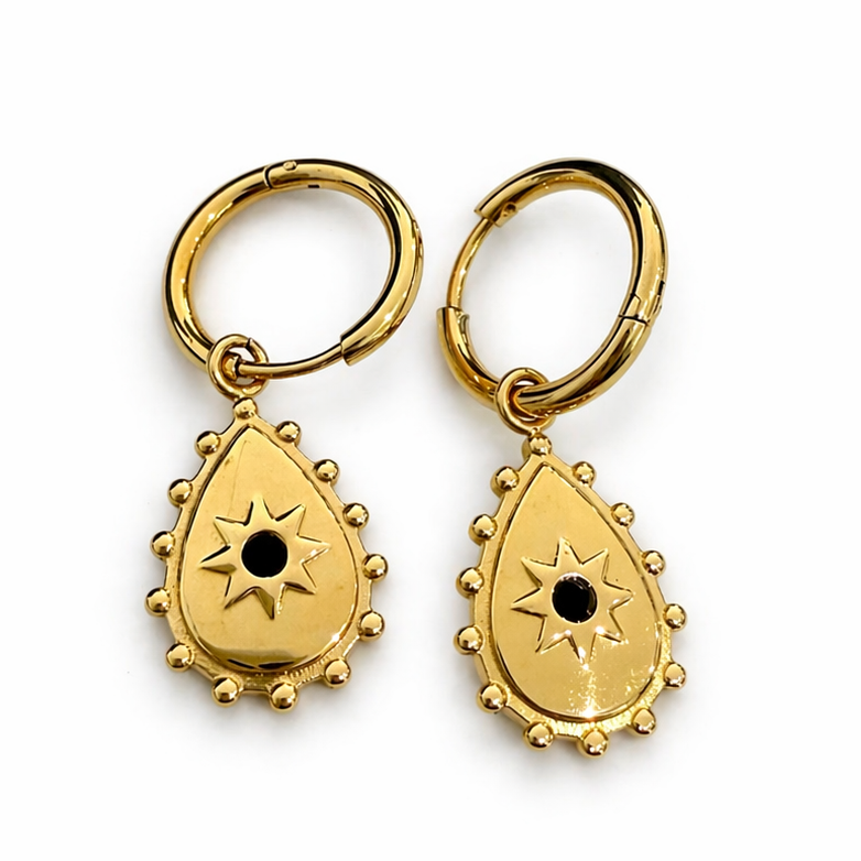 ANGEL STAR CHARM HOOP EARRING