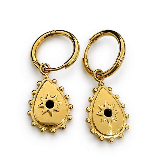 ANGEL STAR CHARM HOOP EARRING