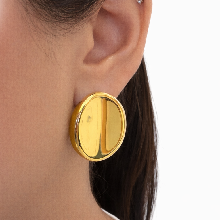 ROSA DOME GOLD EARRINGS