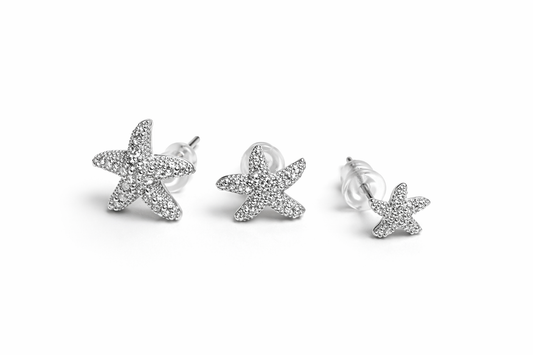 OCEAN STAR PAVE EARRINGS