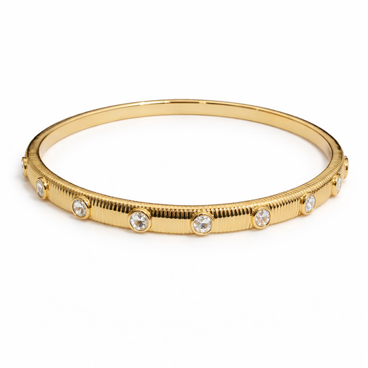 LALA RIBBED CRYSTAL BANGLE