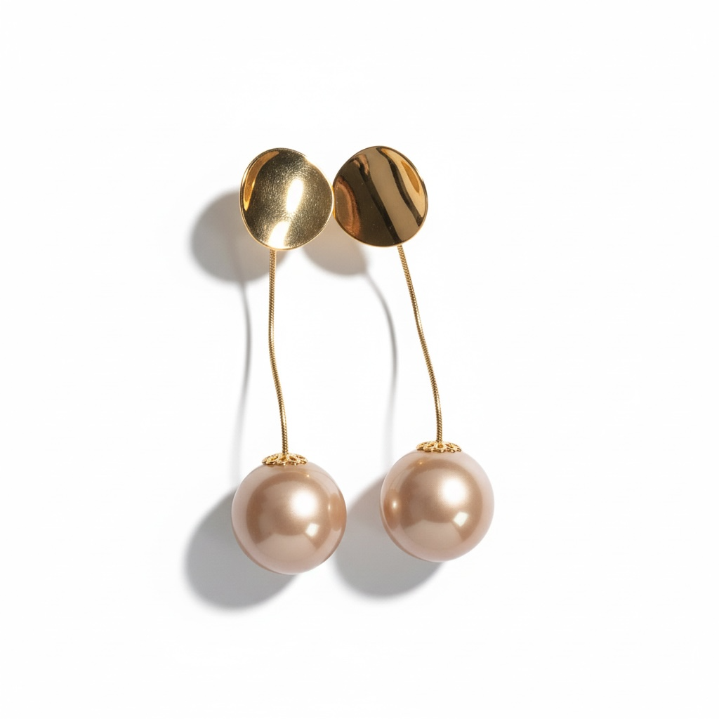 GOLDEN DROP PEARL EARRINGS