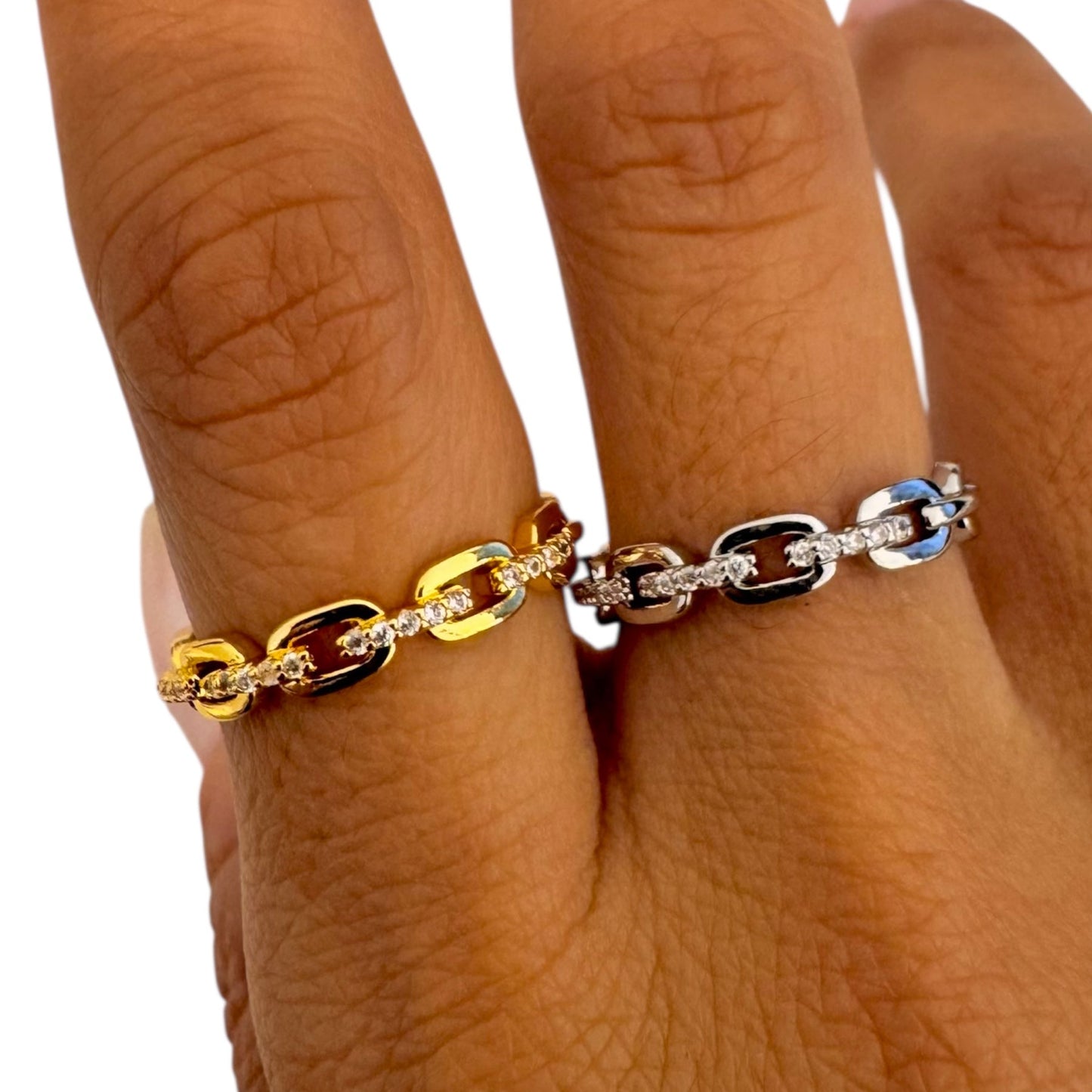 LUXE LINK PAVE RINGS
