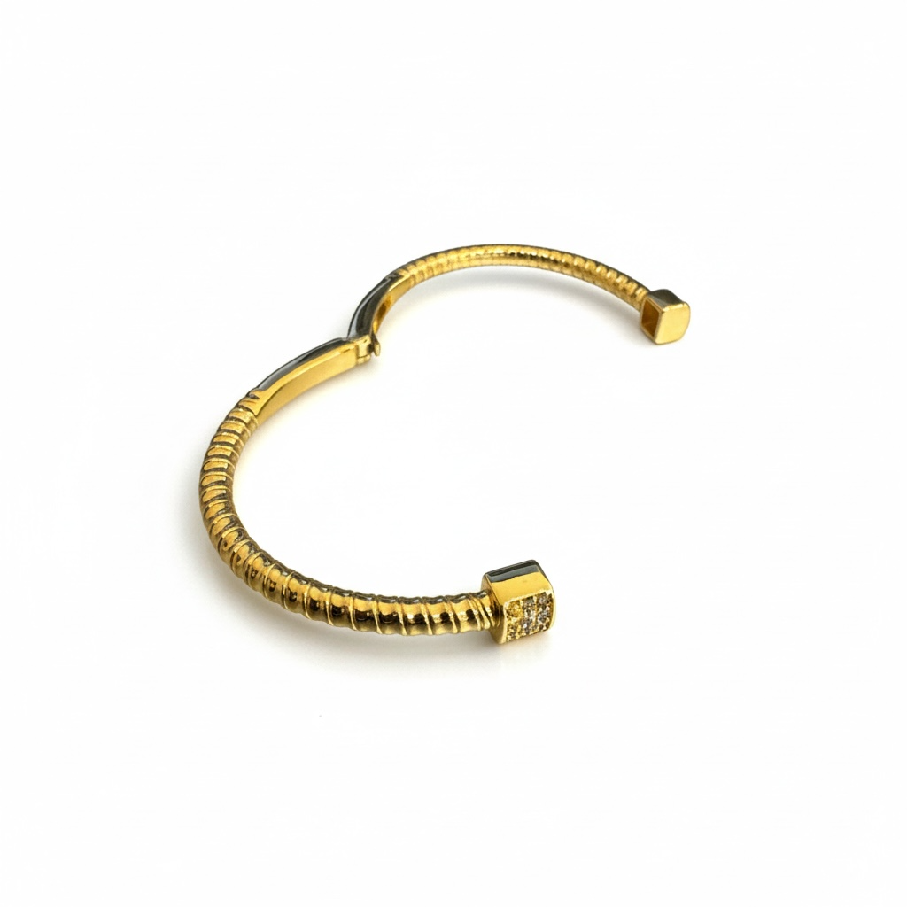 JENNY GOLD CRYSTAL OPEN CUFF BRACELET