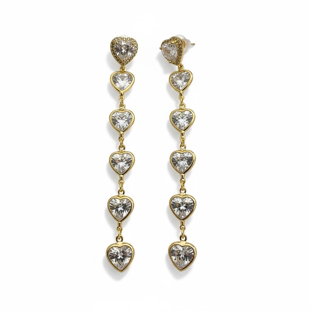 VALEN GOLDEN HEART DROP EARRINGS