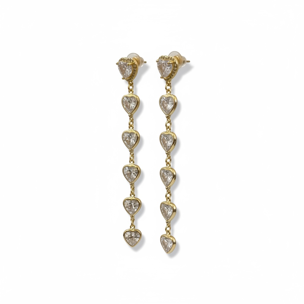 VALEN GOLDEN HEART DROP EARRINGS