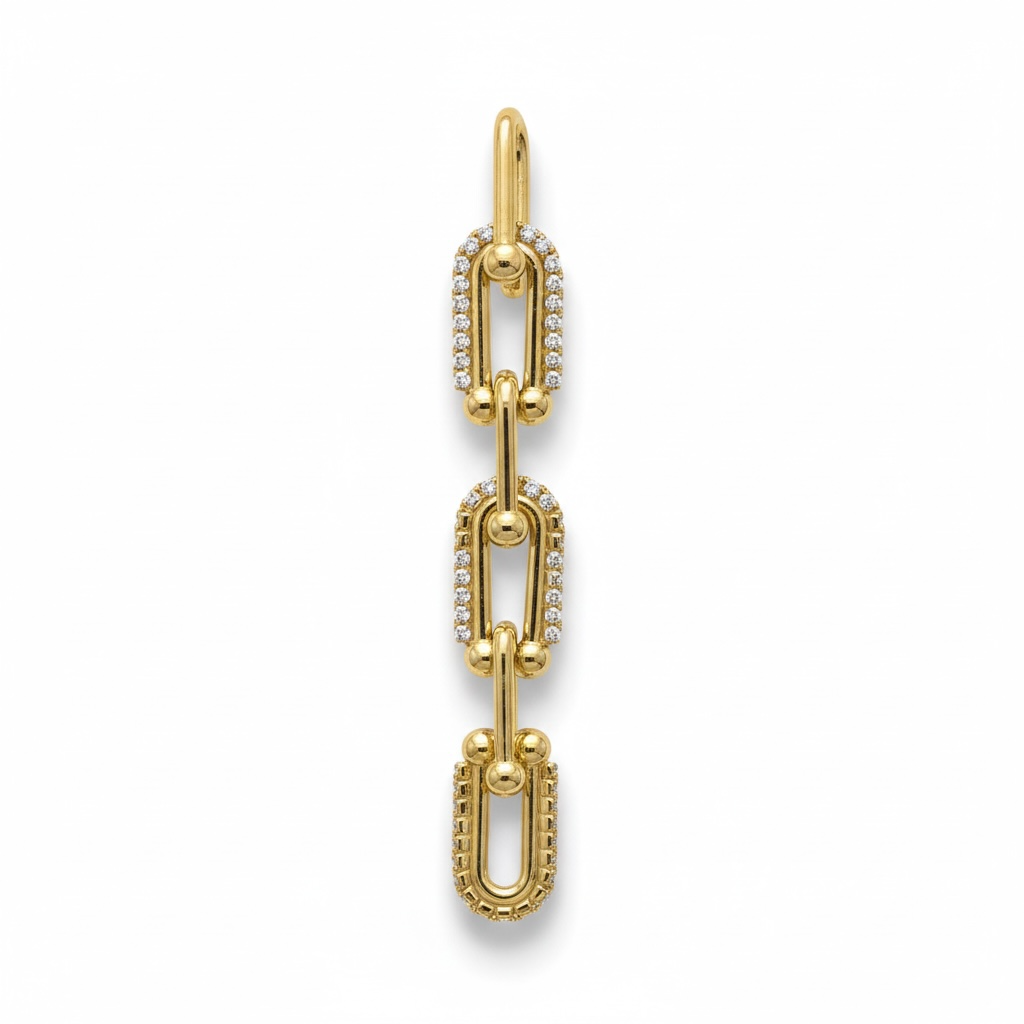 SANDRA GOLD LINK DROP EARRINGS