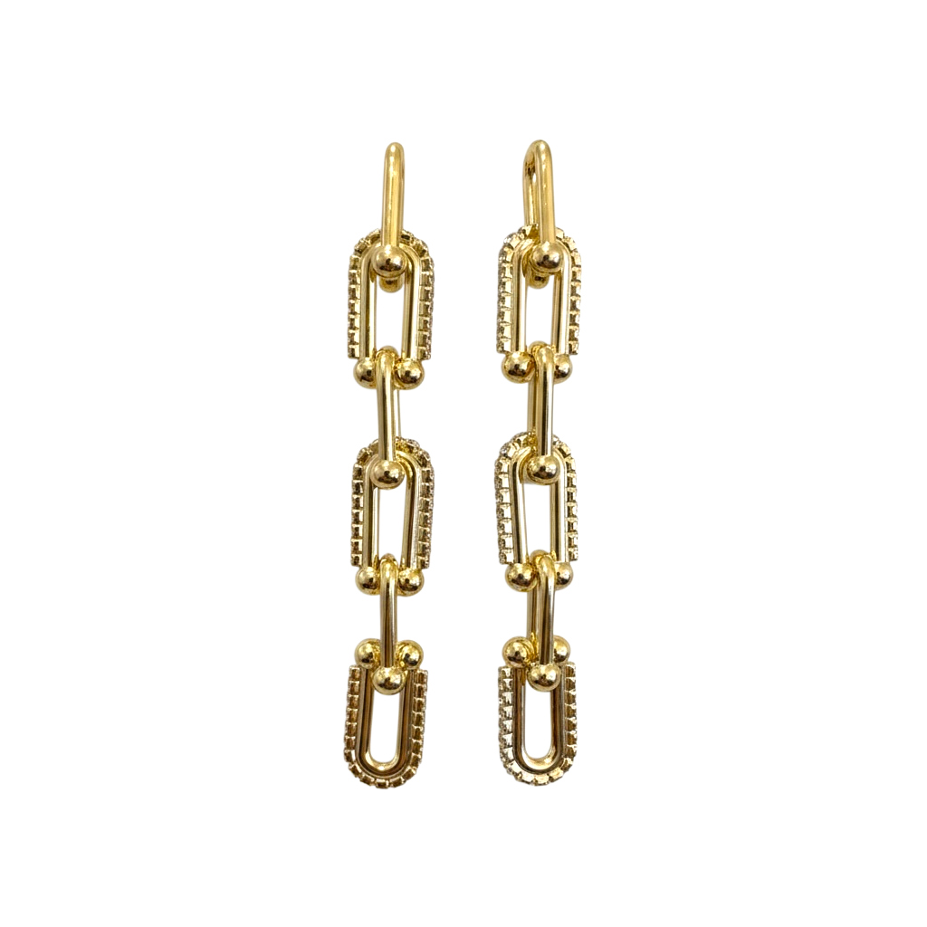 SANDRA GOLD LINK DROP EARRINGS