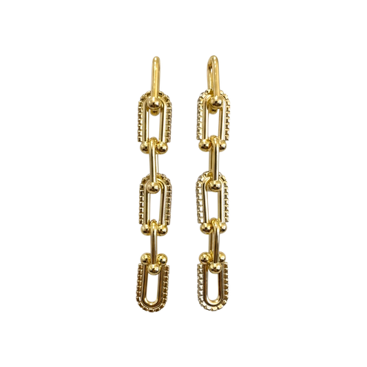 SANDRA GOLD LINK DROP EARRINGS