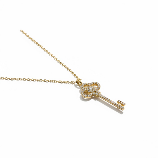 SOFI CRYSTAL KEY PENDANT NECKLACE