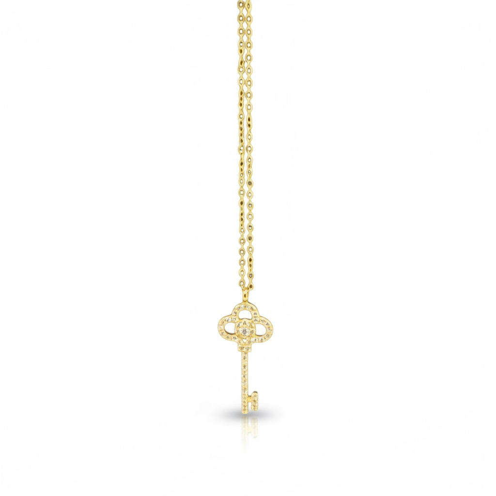 SOFI CRYSTAL KEY PENDANT NECKLACE