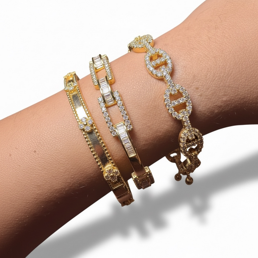 GOLDEN LUXE BANGLE TRIO SET